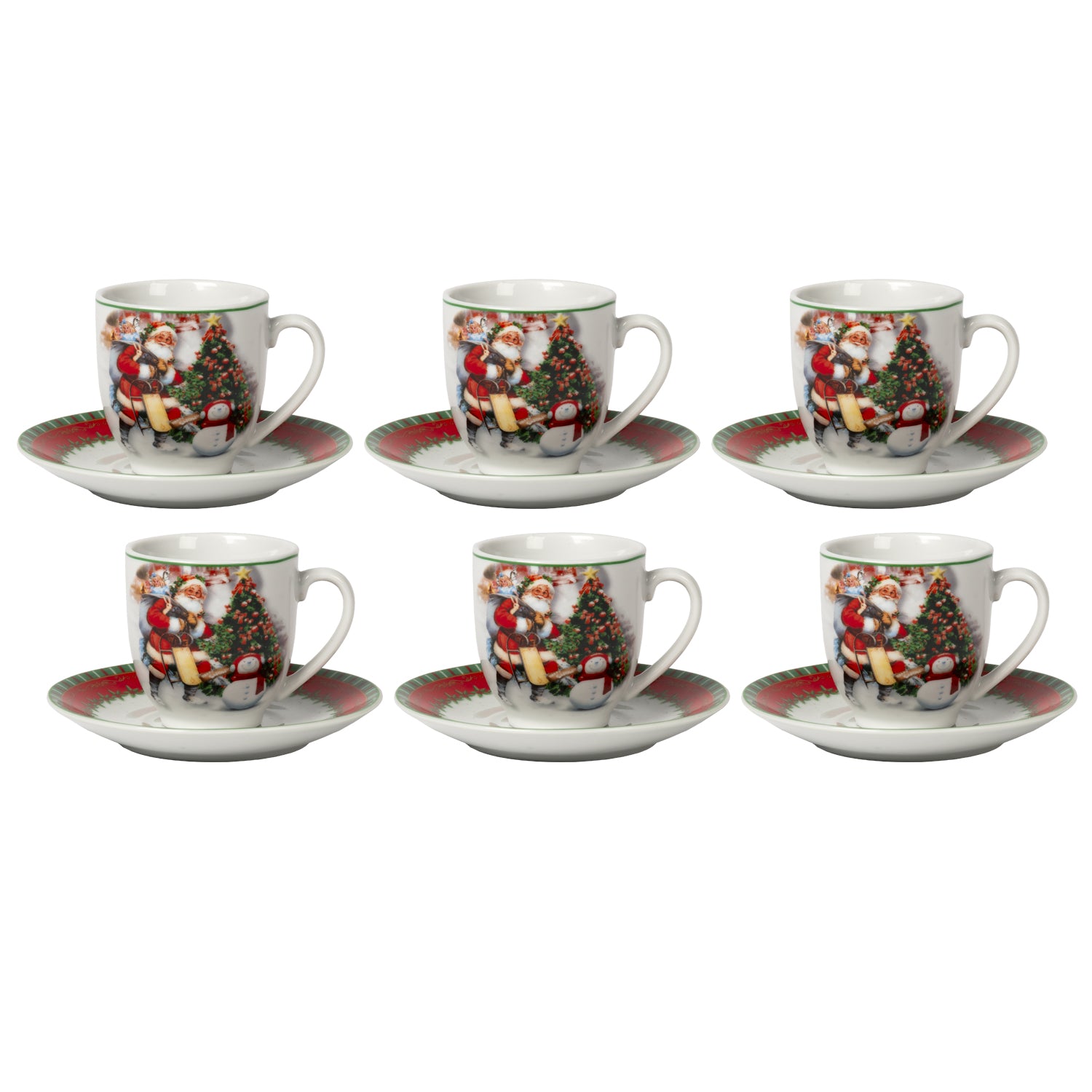 VESTIAMO CASA GRAN NATALE - Servizio da caffè 12 Pezzi in Porcellana Christmas Emotions